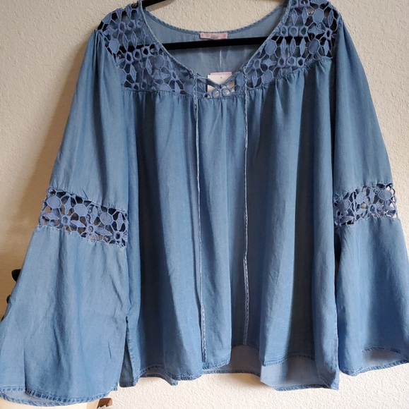 Free 2 Luv denim top. NWT - Picture 4 of 12